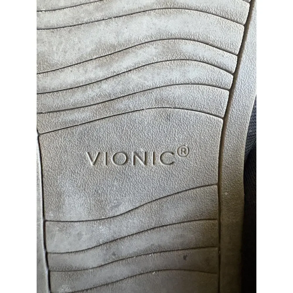Vionic Black Triple-Strap Slide Sandals